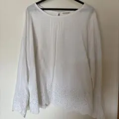 刺繍入りホワイトシャツ M