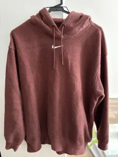 Nike ダークレッド フリースパーカー L センターロゴ