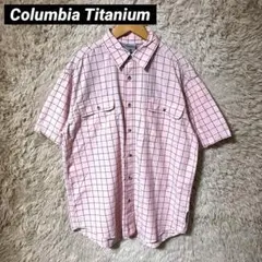 Columbia Titanium 半袖シャツ チェック L アウトドアシャツ