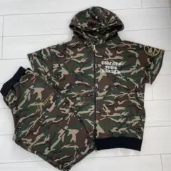 【24karats】 セットアップ　迷彩　半袖　ハーフパンツ　希少　Lサイズのサムネイル