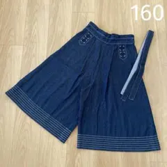 ポンポネットジュニア　ワイドパンツ　ガウチョ　デニム　L 160のサムネイル