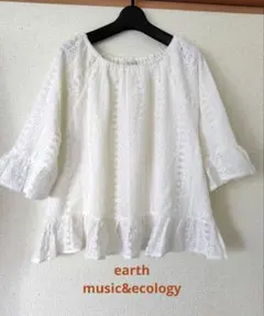 【earth music&ecology】 レース五分袖ブラウス