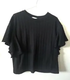 H&M 袖フリルカットソー　ブラック　XLサイズのサムネイル