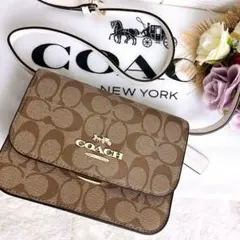 極美品☆COACHコーチ ショルダーカメラバッグ ベージュ シグネチャー