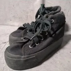 【NO NAME】ノーネーム (36) 厚底 ブラック ハイカットスニーカー