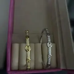 CHANEL ☆☆☆☆☆ゴールド シルバー バングル 2色セット