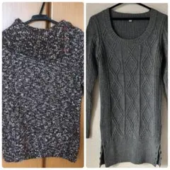 洗える　ローゲージニット　2点セット