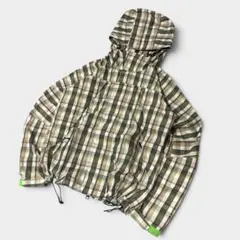 Y2K nylon shell jacket コロンビア チェック 短丈 テック - メルカリ