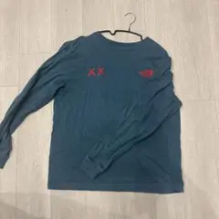 ノースフェイス 長袖カットソー 青 XX刺繍(kaws)