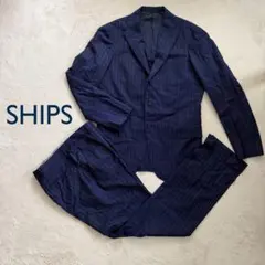 美品☆ SHIPS カノニコ スーツセットアップ スリム ネイビー 背抜き【L】