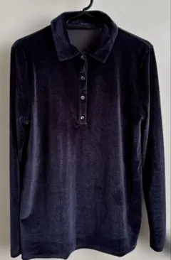 roku 6シアーベロアシャツ　ダークネイビー