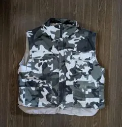 00s Vintage 迷彩ダウンベスト ミリタリー camo best