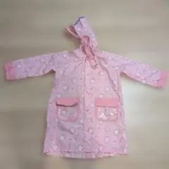 ブランシェス　花柄ピンクレインコート フード付き　120　branshes