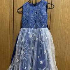 ネイビー レースドレス