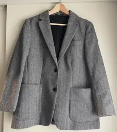 【UNIQLO C】ツイードオーバーサイズジャケット / Mサイズ / グレー