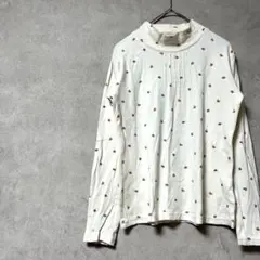 f.y.l.s　綿100%　ロンT　ハイネック　花柄　白系　総柄　キッズ　長袖