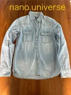 nano.universe ライトブルー デニムシャツ