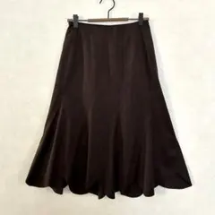MICHEL KLEINフレアスカート スカラップヘム　マーメイド　ベロア風のサムネイル
