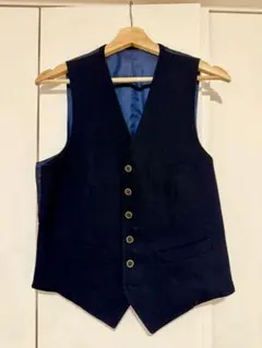 ANTONIO LAVERDA ネイビー ベスト リバーシブル Sサイズ相当