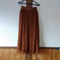 FREE'S MARTオレンジ プリーツスカート ゴムウエスト