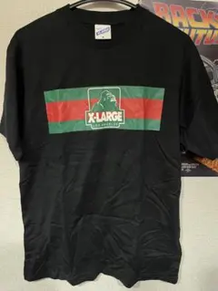 XLARGE ロゴ ボーダー Tシャツ ブラック M ゴリラロゴ　某ブランド風