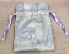 ディズニーシー　ステラルー　ダッフィー＆フレンズ　リボン　巾着袋　パープル