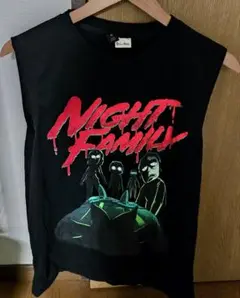 NIGHT FAMILY ノースリーブ Tシャツ ブラック