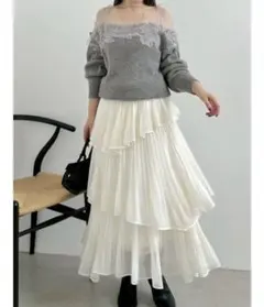 美品 snidel Sustainable プリーツティアードロングスカート 0