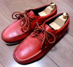 POLO Ralph Lauren デッキシューズ　レザー 赤