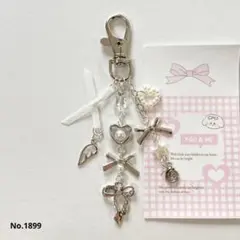 No.1899 ビーズキーホルダー y2k 韓国 1点 リボンのサムネイル