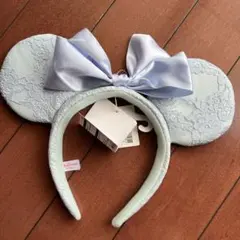 ディズニー　水色　カチューシャ　レース　東京ディズニーランド　 リボン ミニー