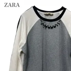 ZARA レディース 長袖トレーナー シャツ ラグラン袖 Lサイズ