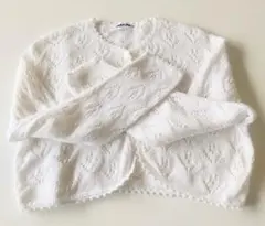 FAMILIAR ホワイトカーディガン 110