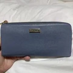 FURLA ブルーグレー レザー 長財布