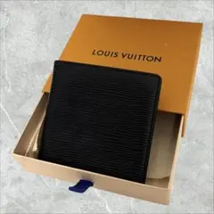 美品✨ ルイヴィトン ポルトフォイユマルコ　エピ　黒　二つ折り財布