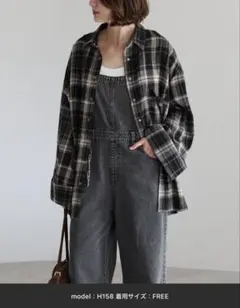 【新品】Bonjour Sagan リングドット釦チェックシャツ ブラック