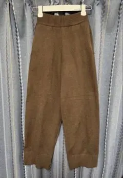ヴィンテージ古着ニットパンツ　カジュアルパンツ　　ストレート　ブラウン
