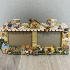 レア！希少！アンティーク　テディベアとウサギのダブルフォトフレーム