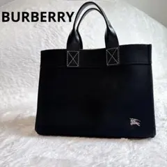 BURBERRY Blue Labelブラック キャンバストートバッグ