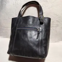 希少【 WIND LEATHER 】✦ 本革 牛革 レザー トート バック 黒