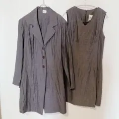 【サイズ13】ストライプ 2ピーススーツ　ロングジャケット　ワンピース　入学式