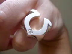 仁尾彫金『k18一粒万倍、馬蹄ピンキーリング、磨き』ハンドメイド595b 