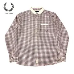 FRED PERRY ギンガムチェックシャツ L レッドのサムネイル