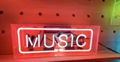 オーダー　ネオン管　MUSIC レッド＆ホワイト ガラス製　店舗装飾　オリジナル