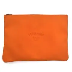 HERMES ネオバン トゥルースフラット ポーチ クラッチバッグ オレンジ