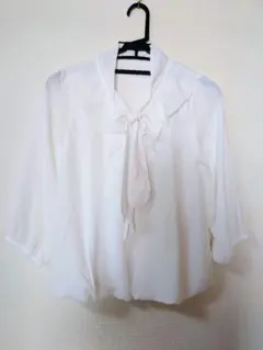 【新品 限定お値下げ】フリルリボンシャツブラウスsize→7号