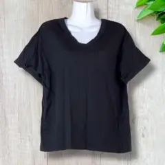 2719　JOKYGAL　ブラック　Vネック　Tシャツ　レディース　【L】