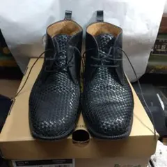 BALLY 黒 編み込みレザーブーツ