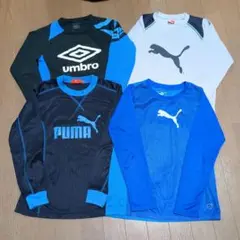 PUMA　UMBRO 長袖T ロングスリーブ　青 黒 グレー　4枚セット