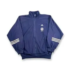 90s adidas アディダス トラックジャケット ベロア ネイビー 刺繍のサムネイル
